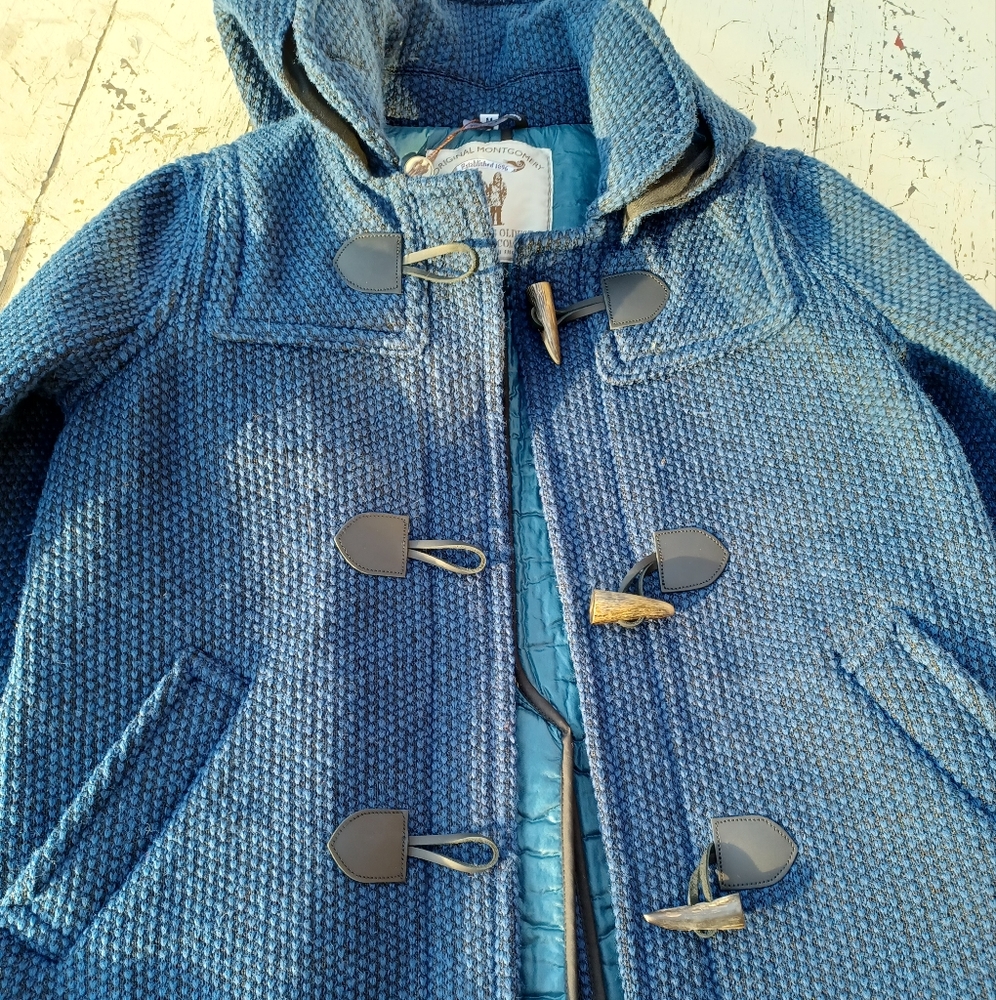 NWOT Original Montgomery Mayfair knitrd Rpyal blue duffle coat W Medium